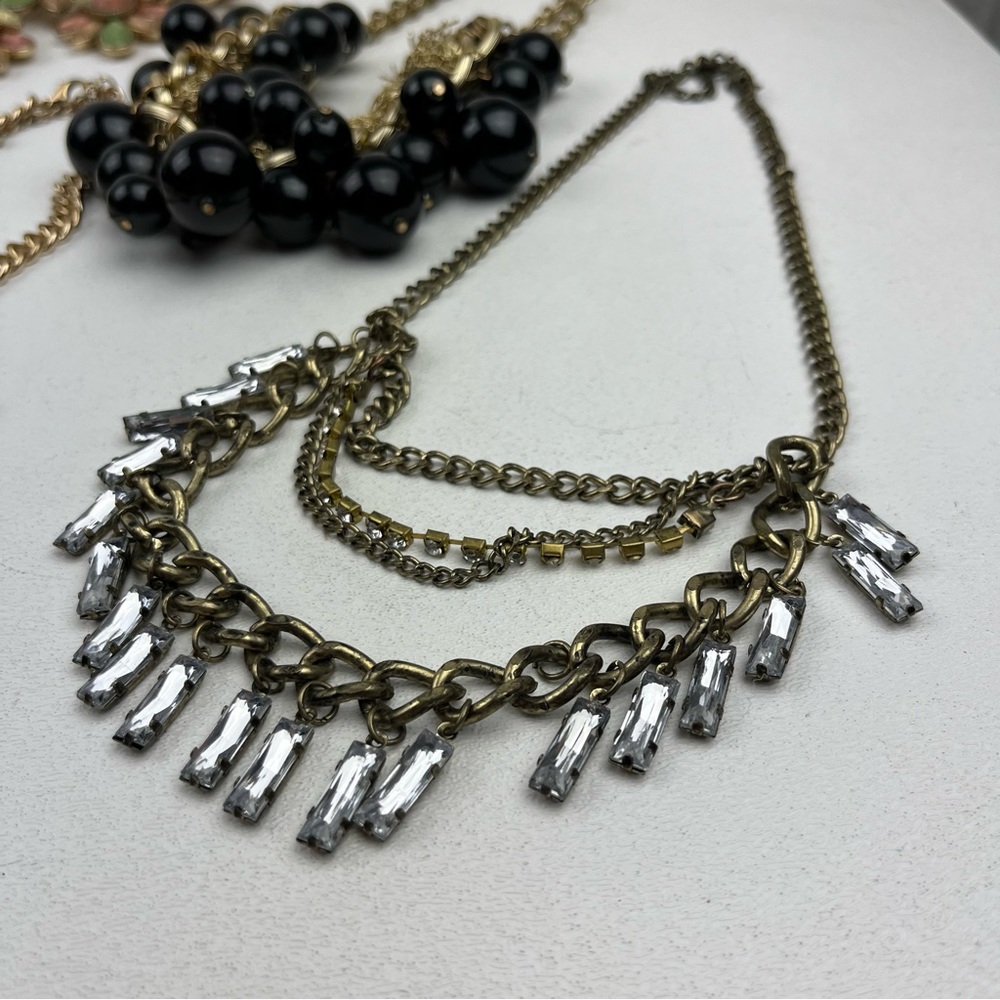 Y2k Assorted Necklaces Statement Beaded Bib Layer… - image 7